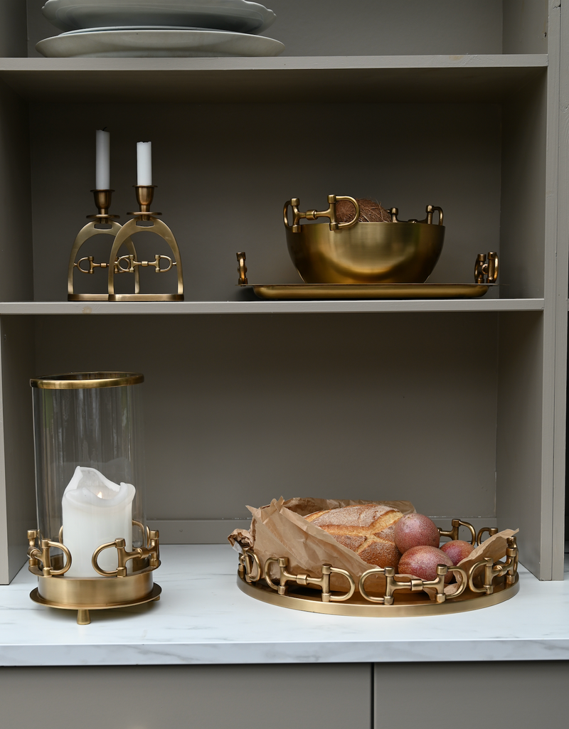 Brass Snaffel Bit Round Tray
