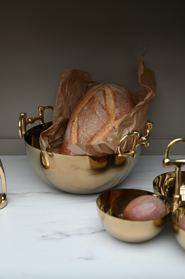 Snaffle Bit Serving Bowl M GOLD