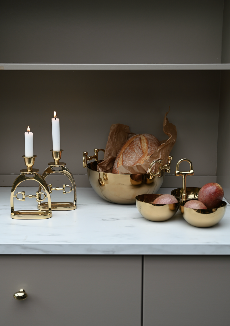 Snaffle Bit Serving Bowl M GOLD