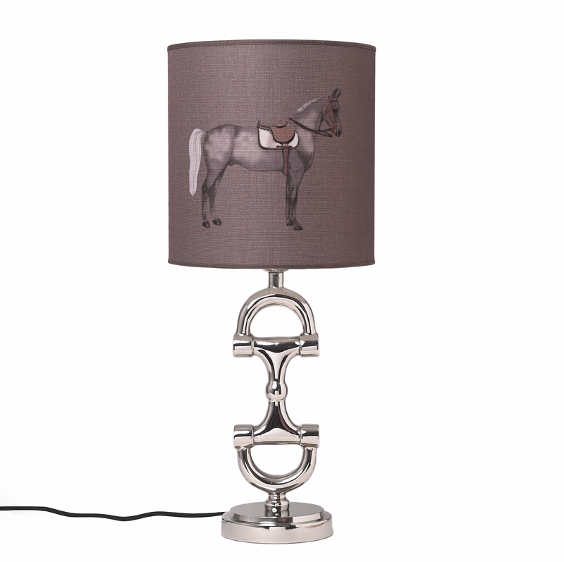 BIT Lamp stand Silver including Petit Horse Mud Lampshade.
