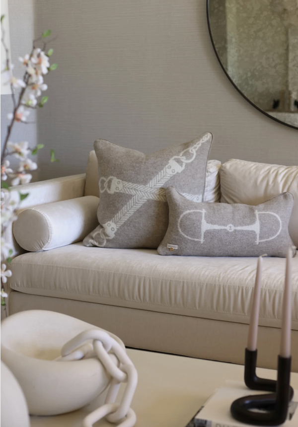 Luxury Cushion in 100% New Zealand Lambswool Beige Melange