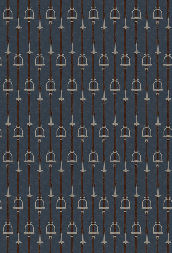 17-09-035-70 ADAMSBRO WALLPAPER STIRRUP NAVY