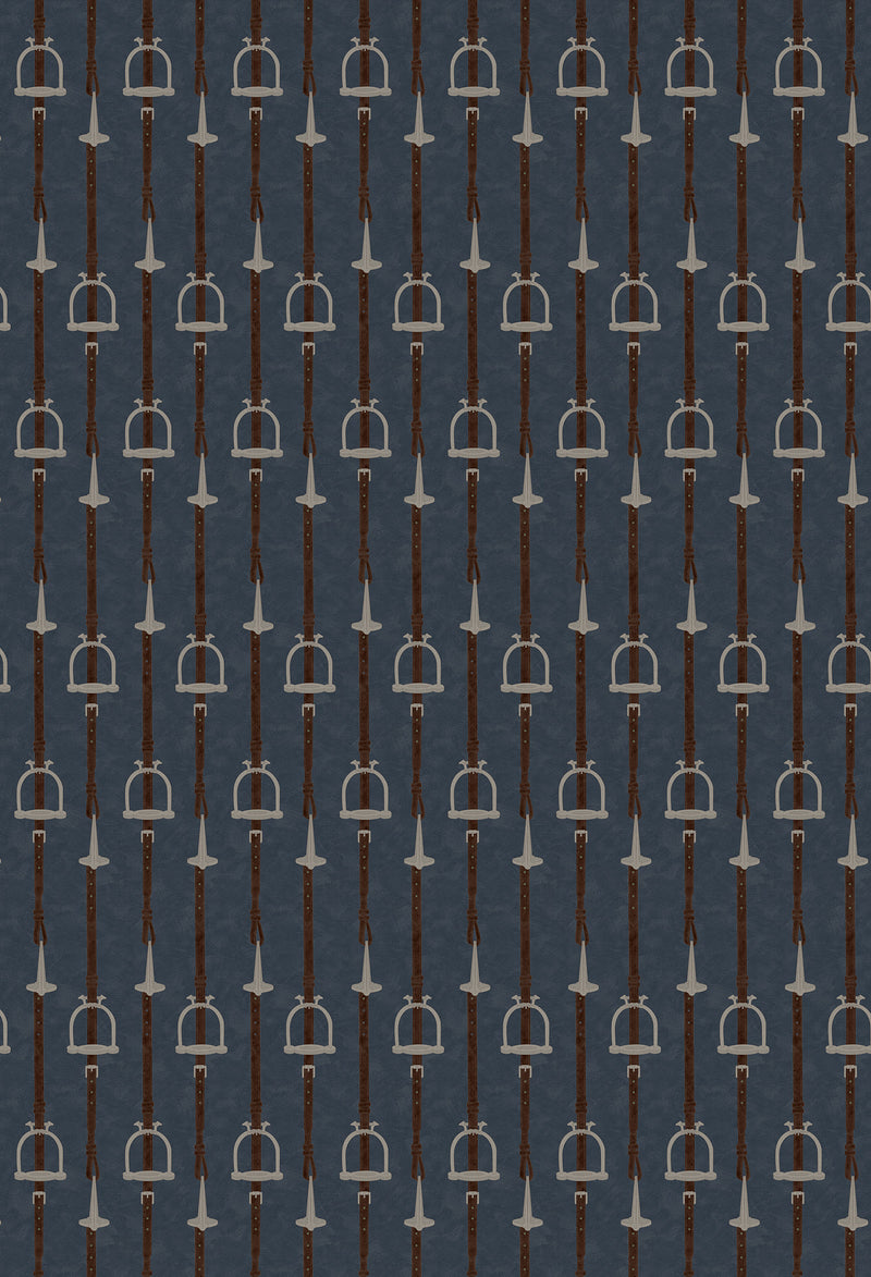 17-09-035-70 ADAMSBRO WALLPAPER STIRRUP NAVY