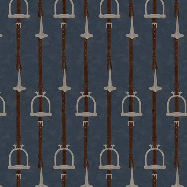 17-09-035-70 ADAMSBRO WALLPAPER STIRRUP NAVY
