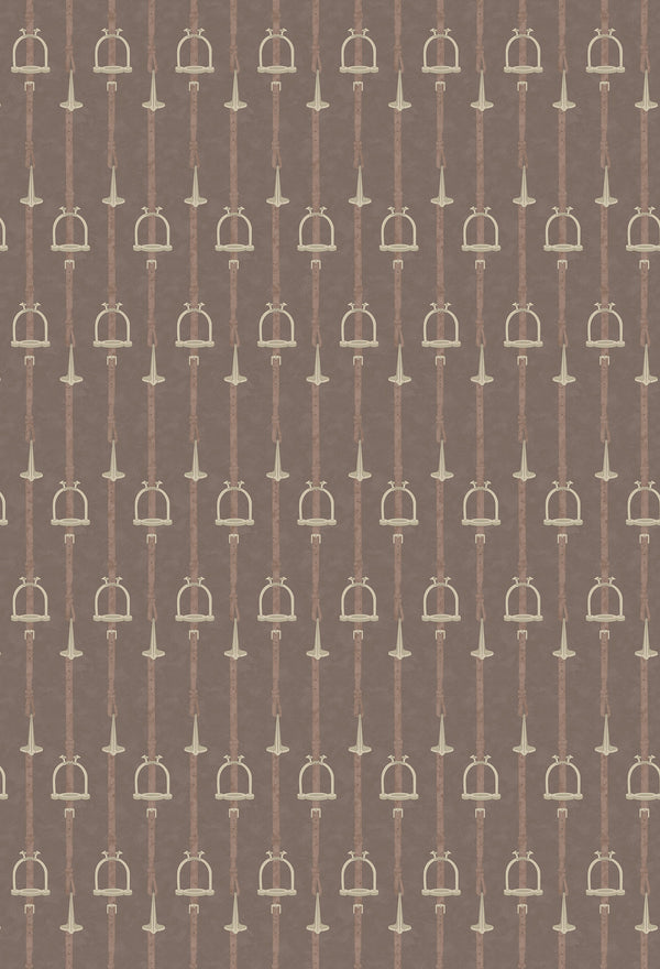 17-09-035-06 ADAMSBRO WALLPAPER STIRRUP BROWN