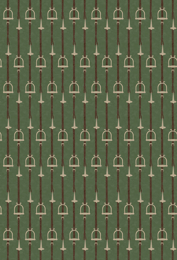 17-09-035-60 ADAMSBRO WALLPAPER STIRRUP GREEN