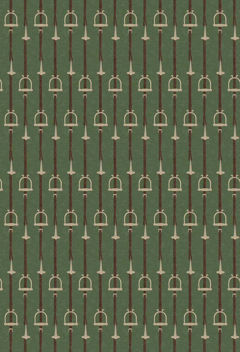 17-09-035-60 ADAMSBRO WALLPAPER STIRRUP GREEN