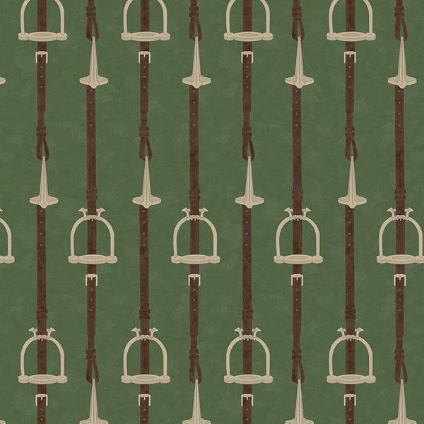 17-09-035-60 ADAMSBRO WALLPAPER STIRRUP GREEN