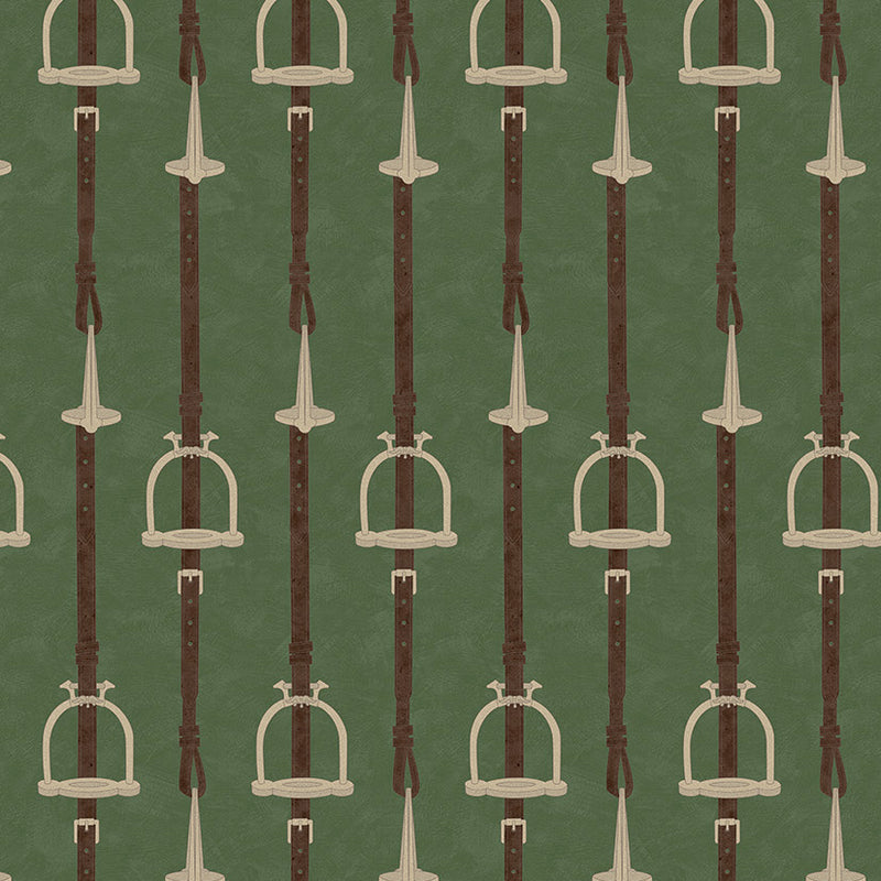 17-09-035-60 ADAMSBRO WALLPAPER STIRRUP GREEN