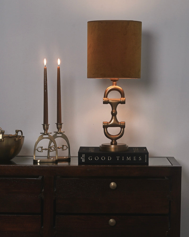 BIT Lamp stand Brass including Mud lamp shade.