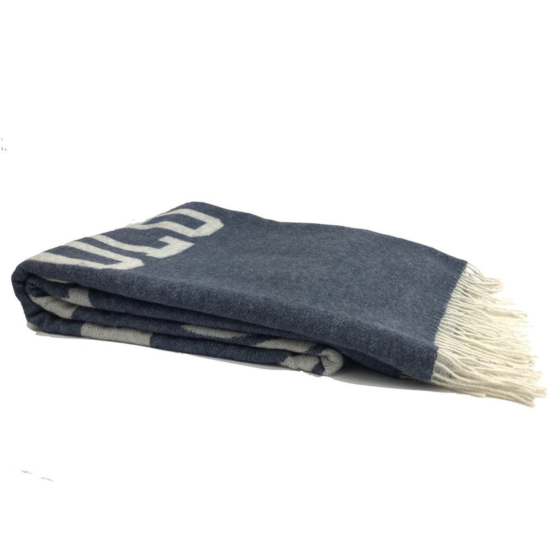 Wool Cashmere POLO Throw Navy