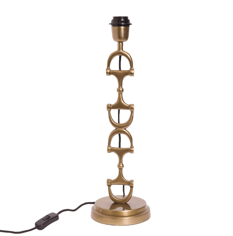 Snaffle Bit Lamp stand Brass including Nature lamp shade