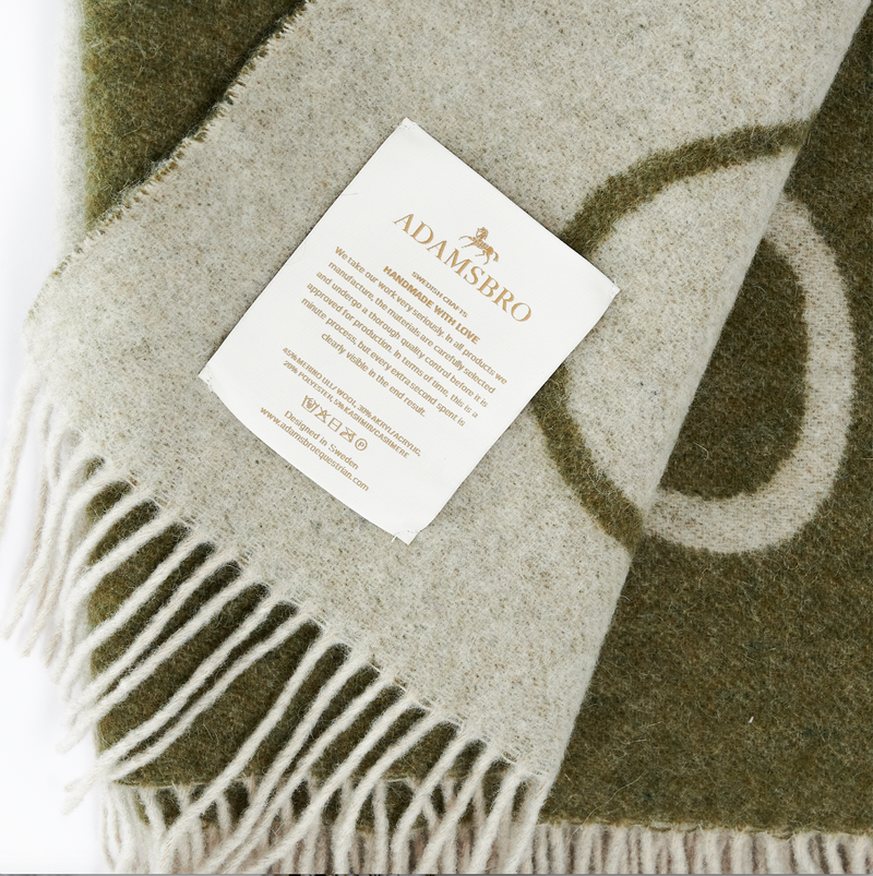 Classic Wool Cashmere Throw  Olive