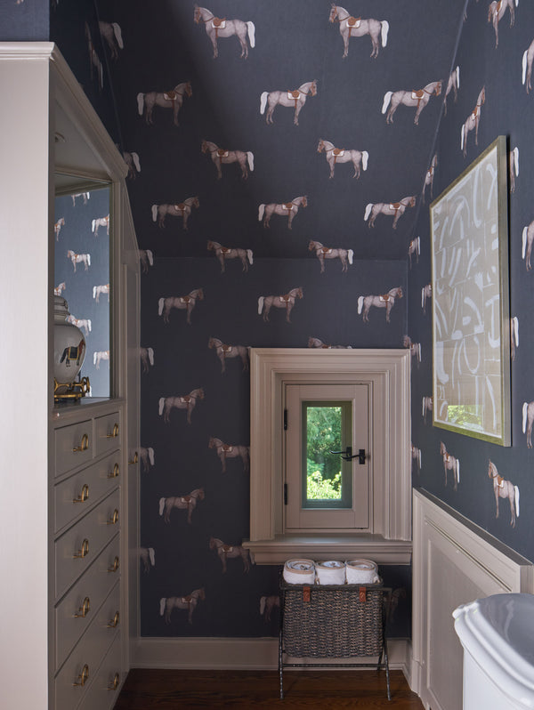 17-09-007-50 Wallpaper Petit Horse Dark Grey